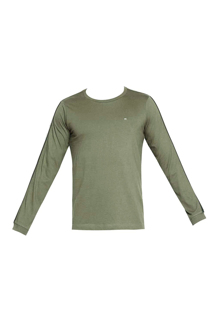 BASICS MUSCLE FIT BURNT OLIVE CREW NECK T-SHIRT