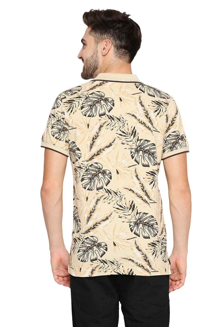 BASICS MUSCLE FIT SEMOLINA PRINTED POLO T-SHIRT