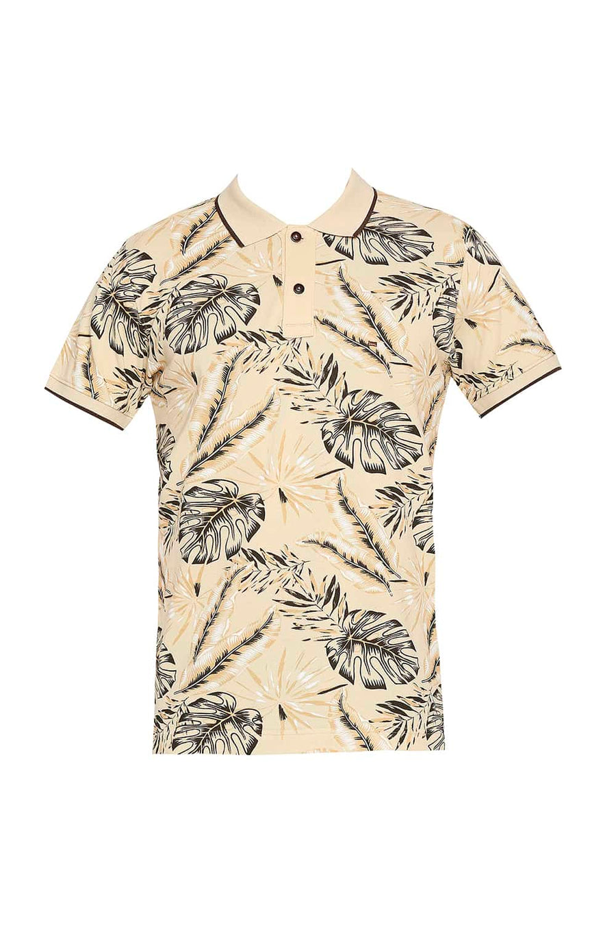 BASICS MUSCLE FIT SEMOLINA PRINTED POLO T-SHIRT