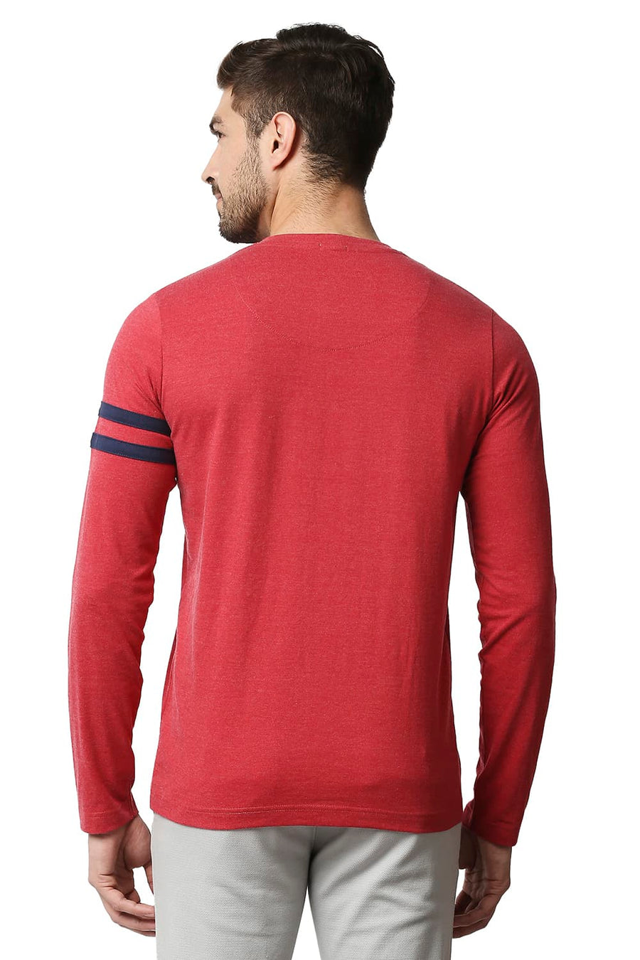 BASICS MUSCLE FIT SCOOTER HEATHER HENLEY T-SHIRT