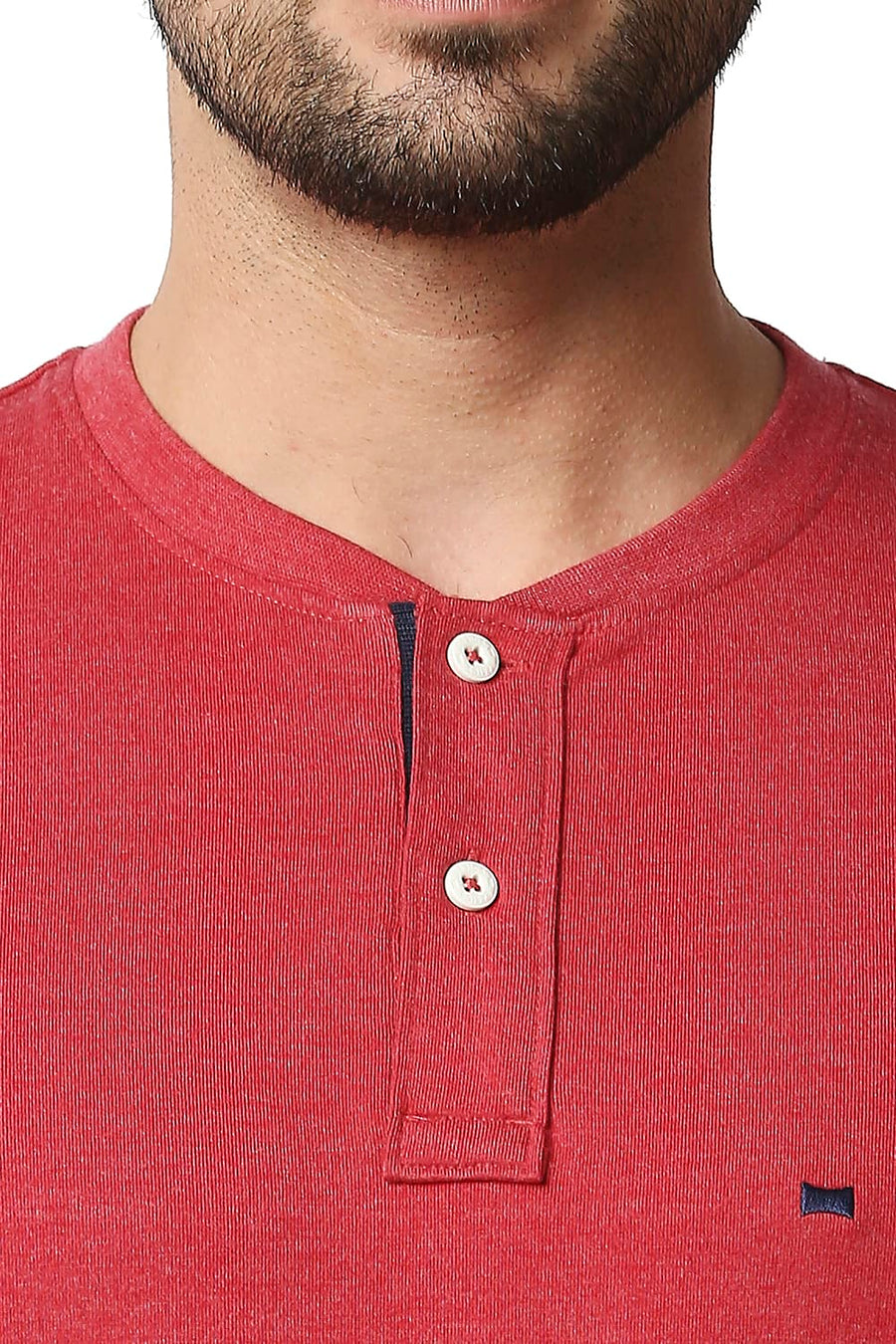 BASICS MUSCLE FIT SCOOTER HEATHER HENLEY T-SHIRT