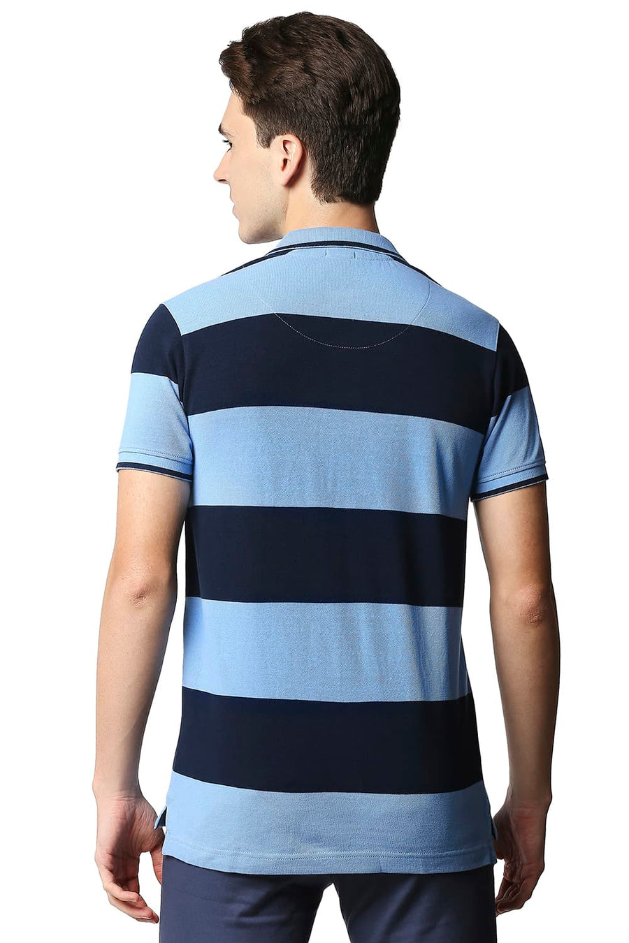 BASICS MUSCLE FIT LITTLE BOY BLUE STRIPE POLO STRIPES T-SHIRT