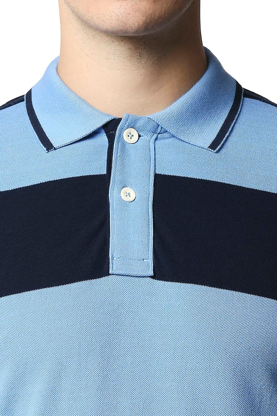BASICS MUSCLE FIT LITTLE BOY BLUE STRIPE POLO STRIPES T-SHIRT