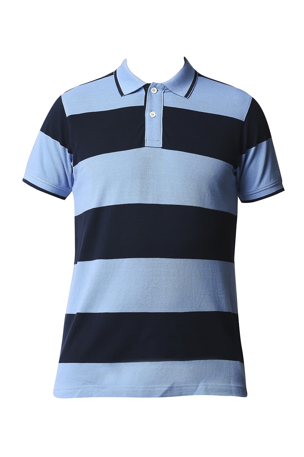 BASICS MUSCLE FIT STRIPE POLO STRIPES T-SHIRT