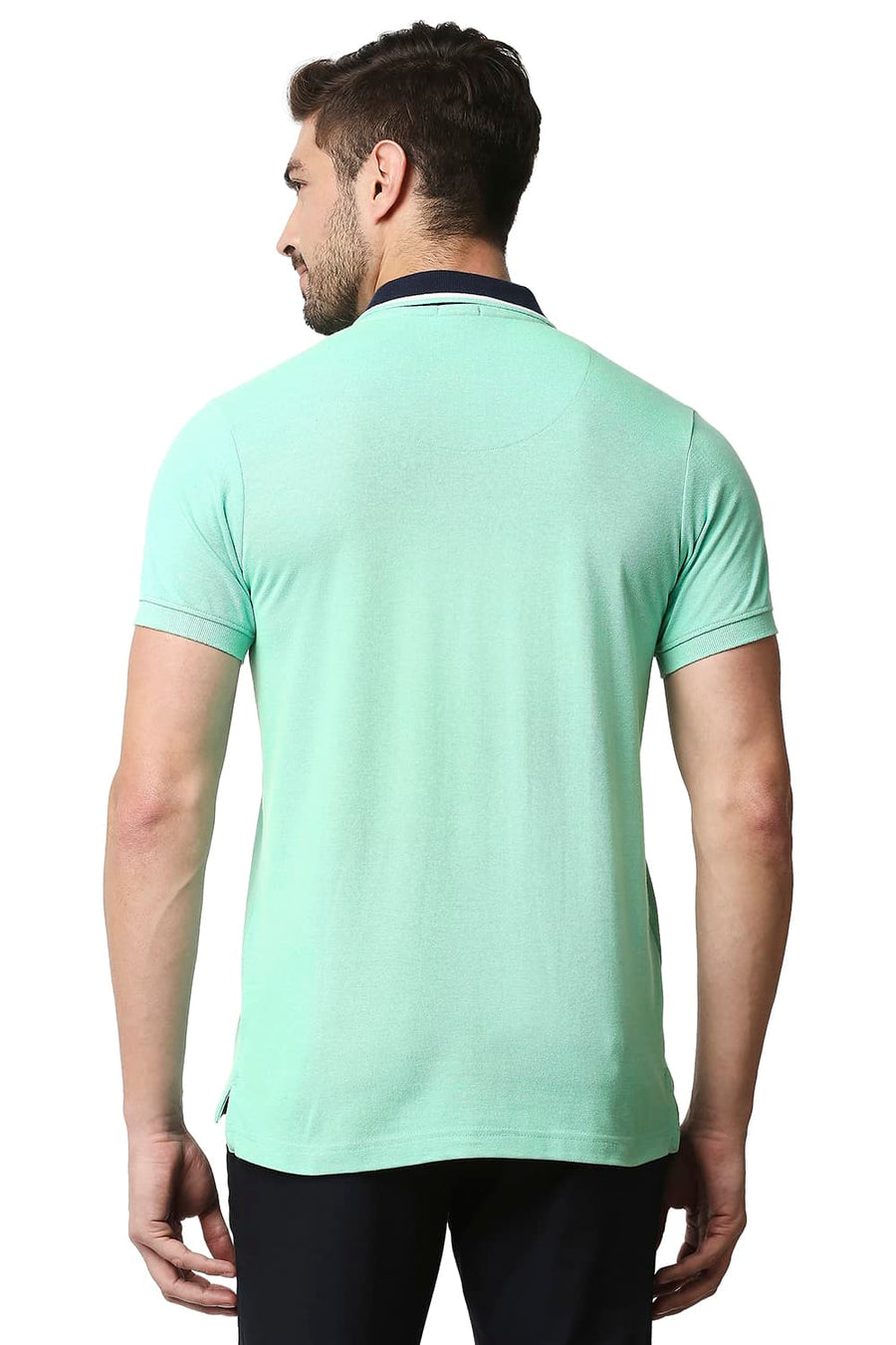 BASICS MUSCLE FIT AGUA GREEN HEATHER POLO T-SHIRT