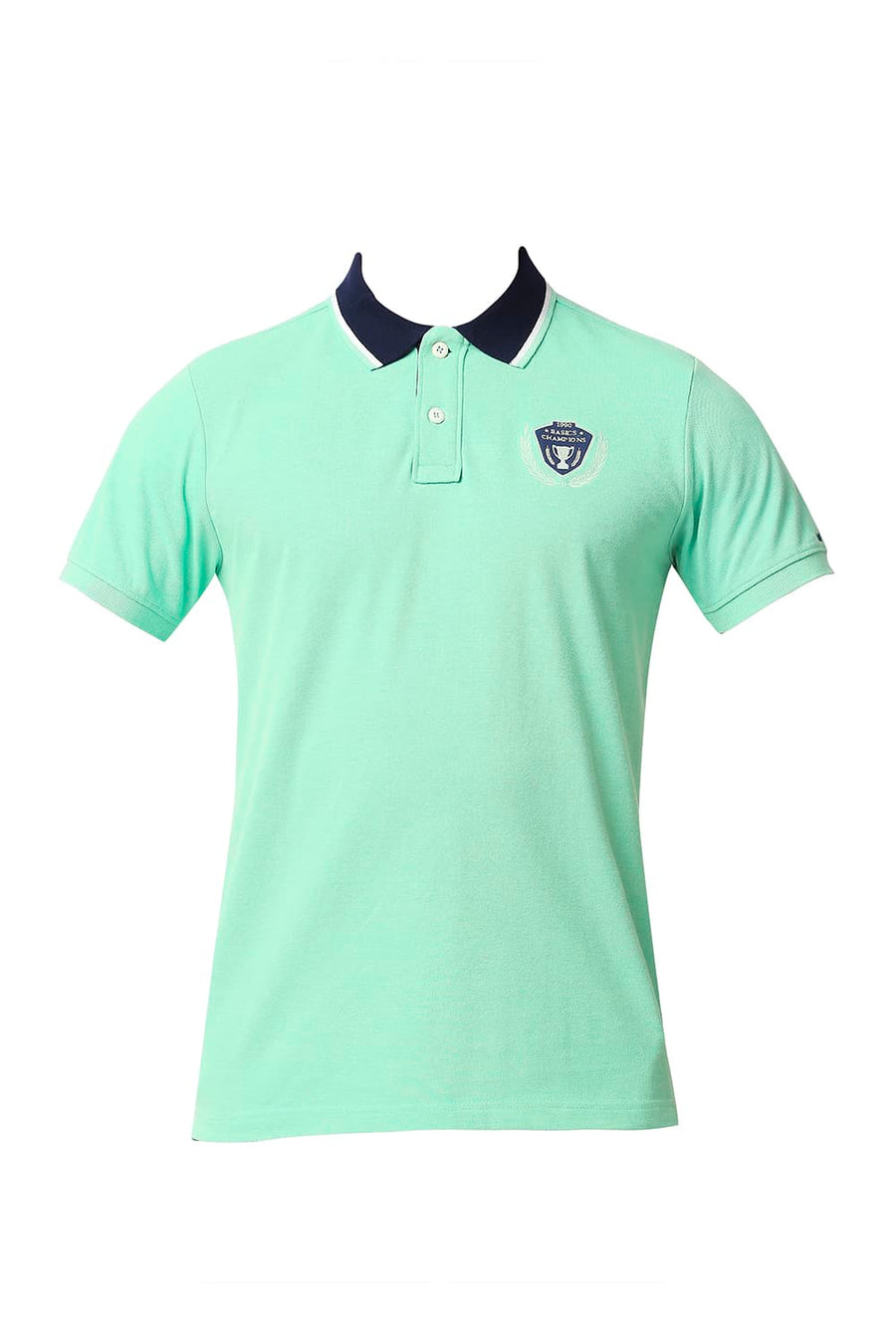 BASICS MUSCLE FIT AGUA GREEN HEATHER POLO T-SHIRT