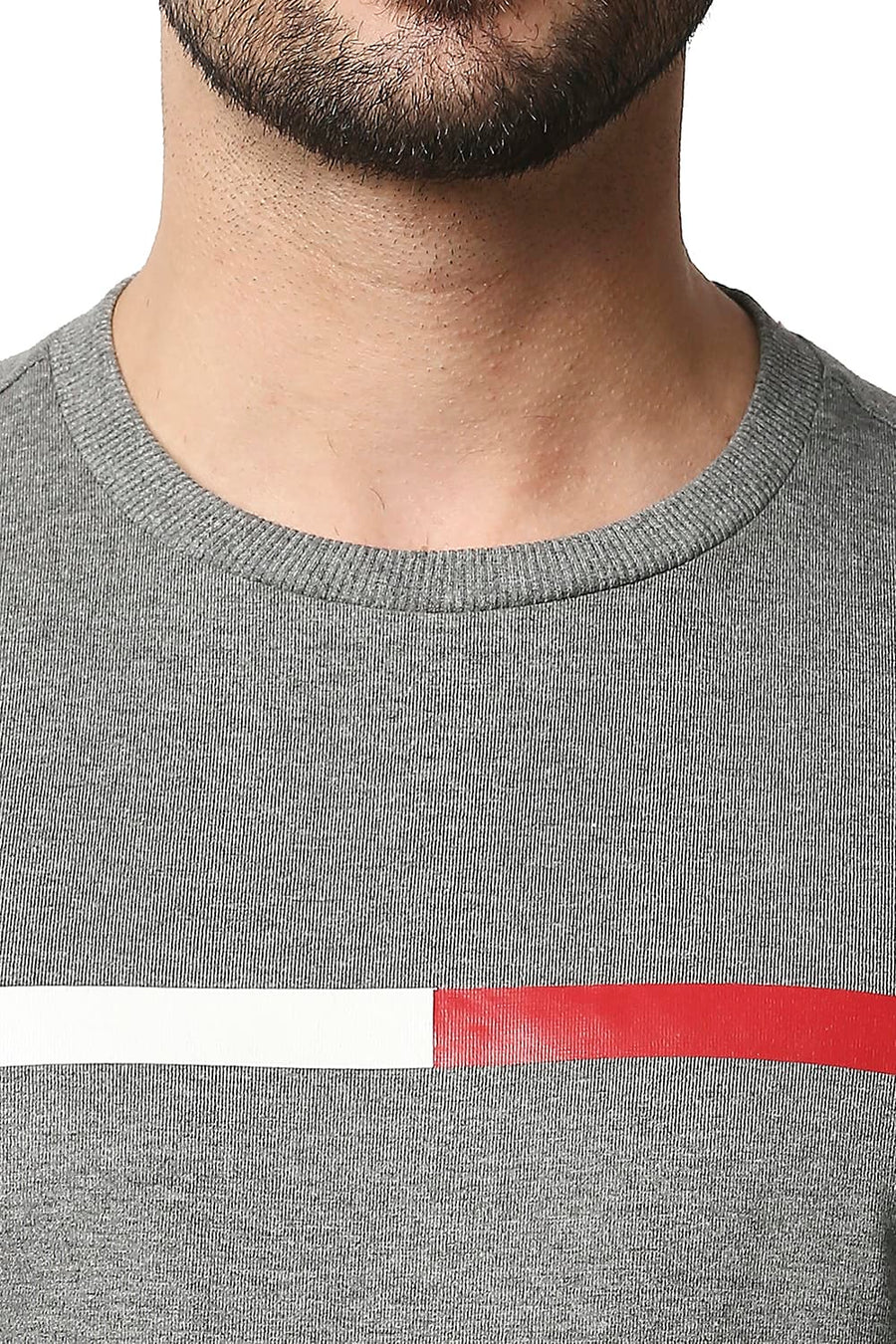 BASICS MUSCLE FIT PEWTER HEATHER CREW NECK T-SHIRT
