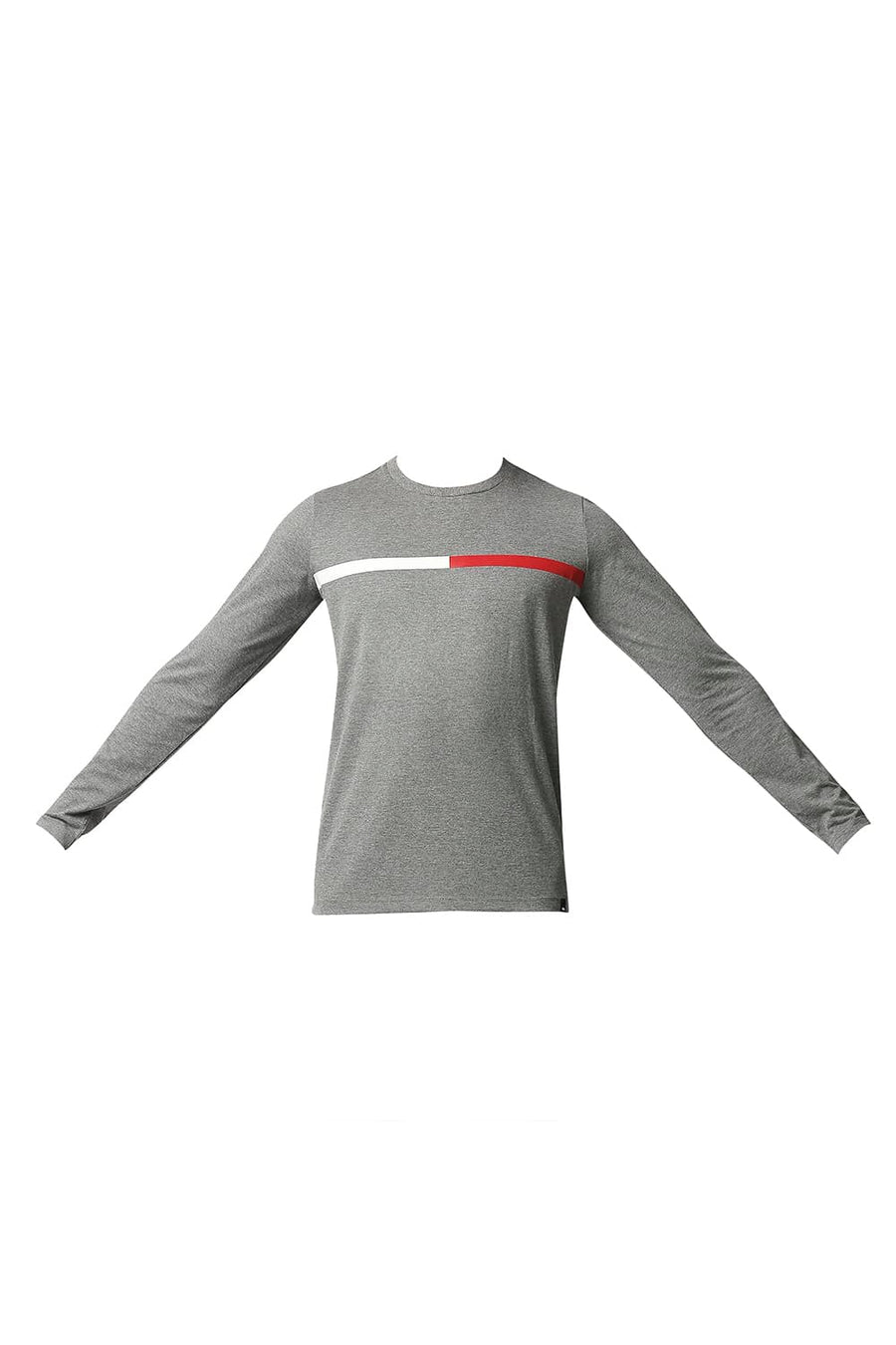 BASICS MUSCLE FIT PEWTER HEATHER CREW NECK T-SHIRT