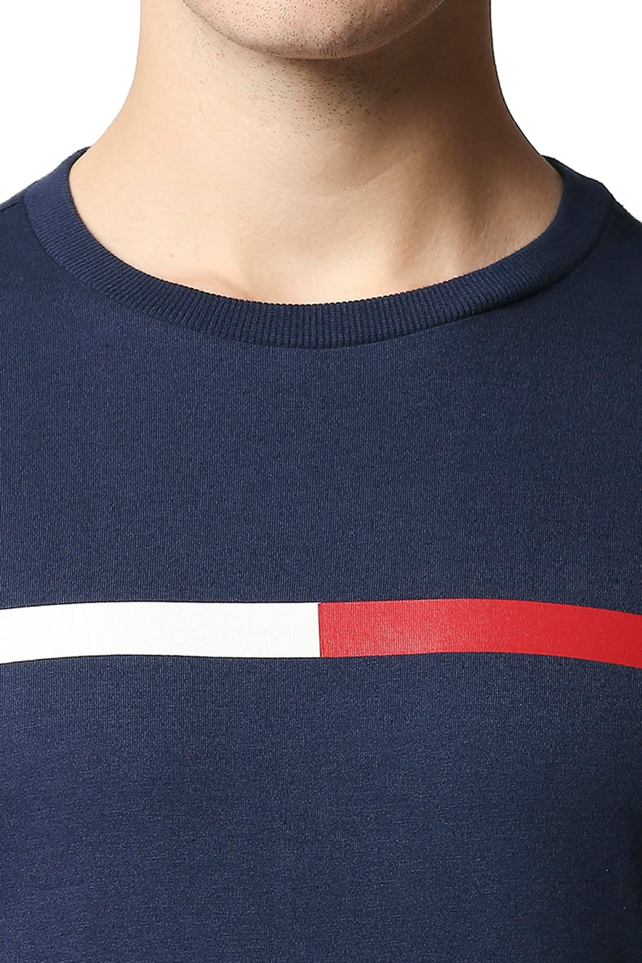 BASICS MUSCLE FIT DRESS BLUE CREW NECK T-SHIRT