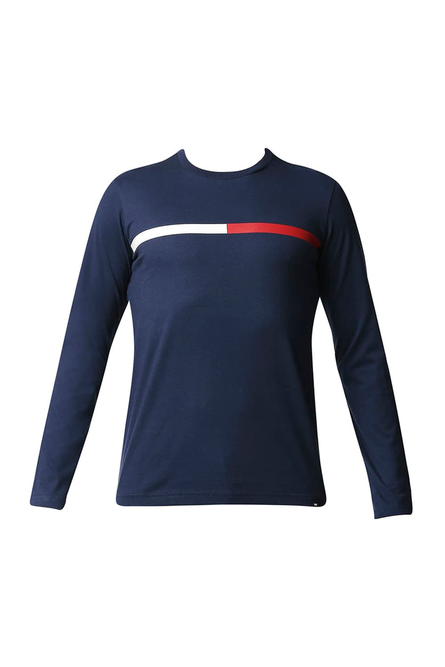 BASICS MUSCLE FIT DRESS BLUE CREW NECK T-SHIRT