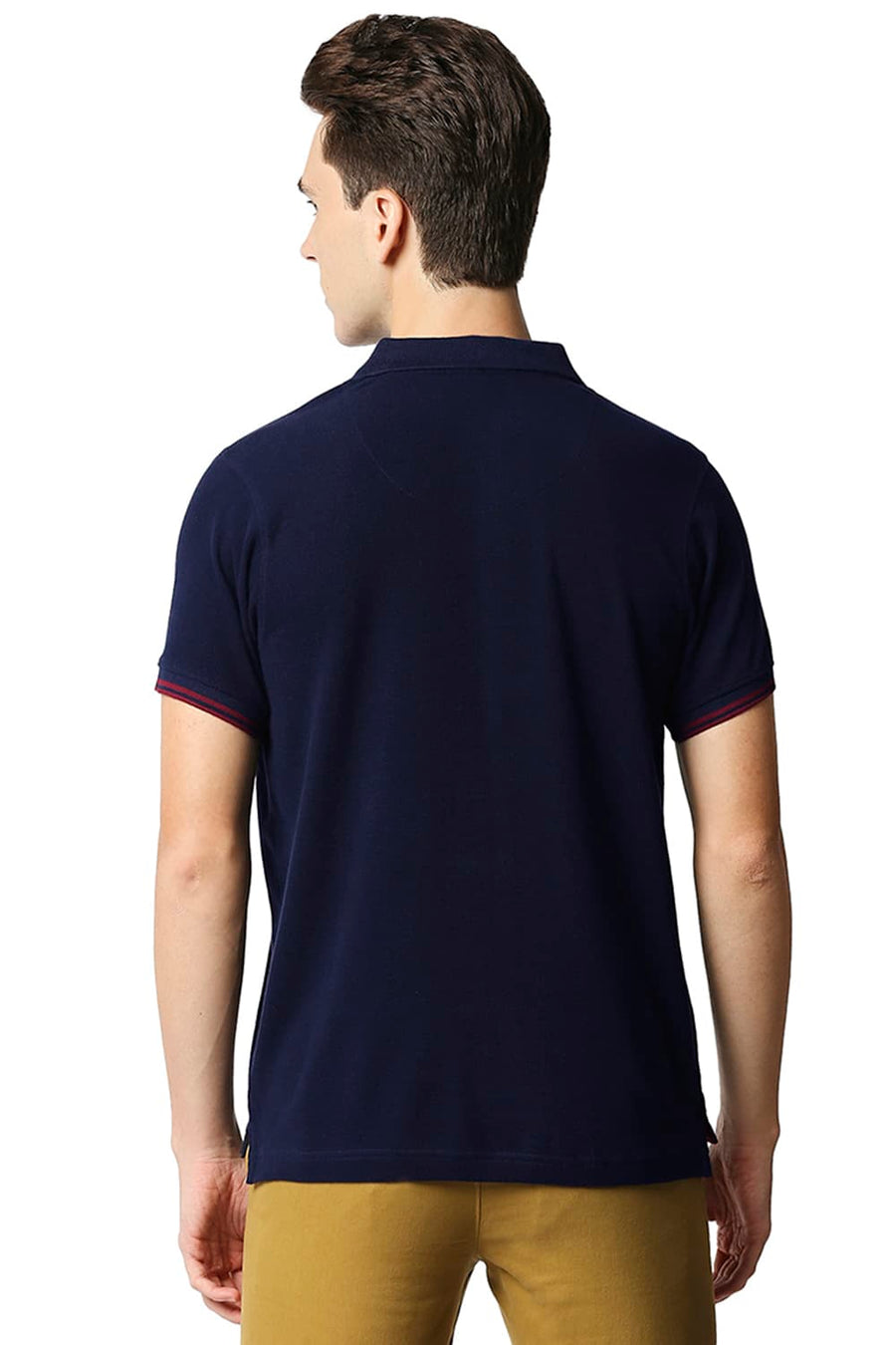 BASICS MUSCLE FIT DRESS BLUE POLO T-SHIRT