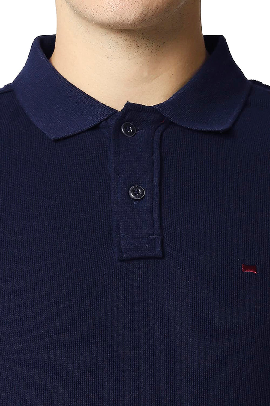 BASICS MUSCLE FIT DRESS BLUE POLO T-SHIRT
