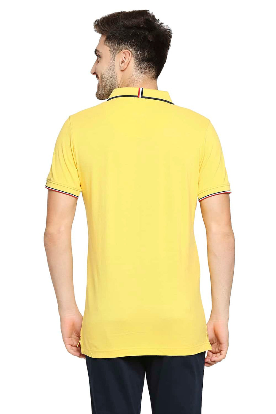 BASICS MUSCLE FIT HABANERO GOLD POLO T-SHIRT