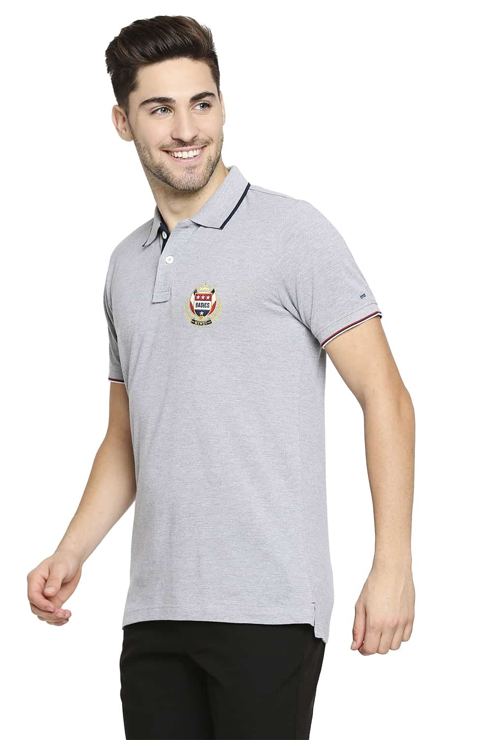 BASICS MUSCLE FIT POLO T-SHIRT