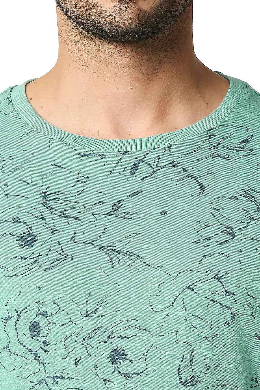 BASICS MUSCLE FIT BERYL GREEN CREW T-SHIRT