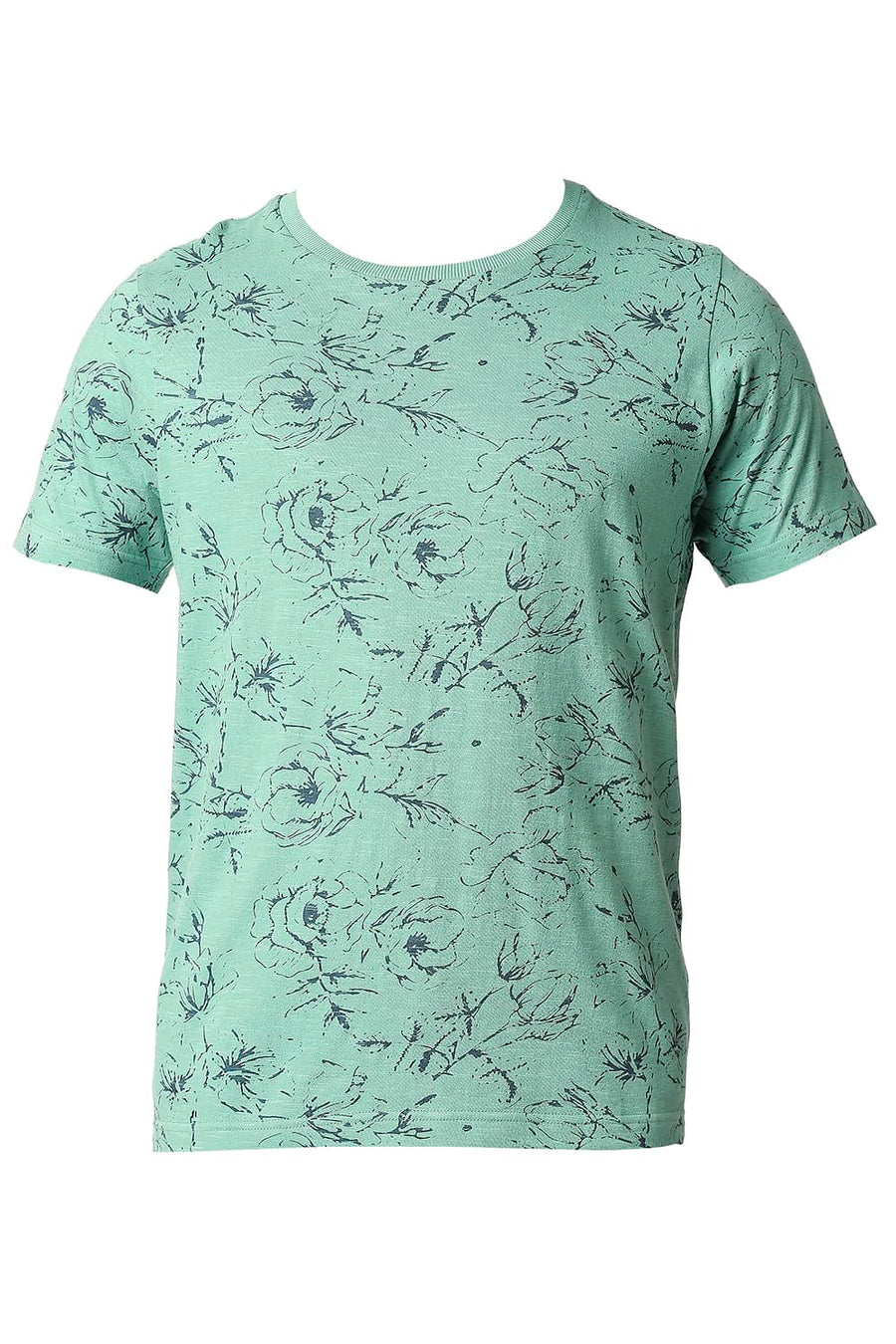 BASICS MUSCLE FIT BERYL GREEN CREW T-SHIRT