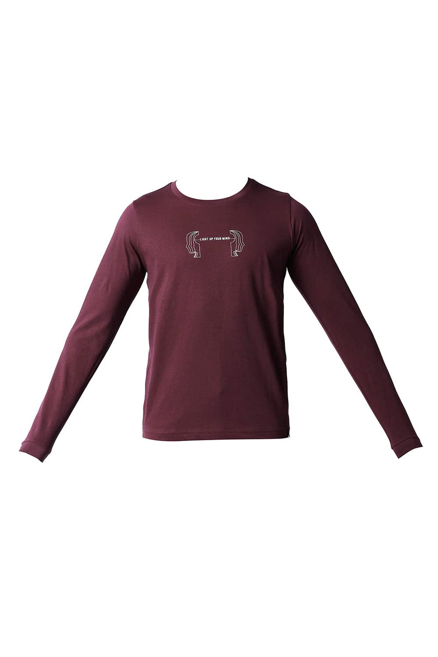 BASICS MUSCLE FIT MAROON BANNER CREW T-SHIRT