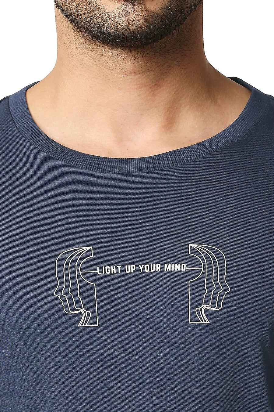 BASICS MUSCLE FIT MOOD INDIGO CREW T-SHIRT
