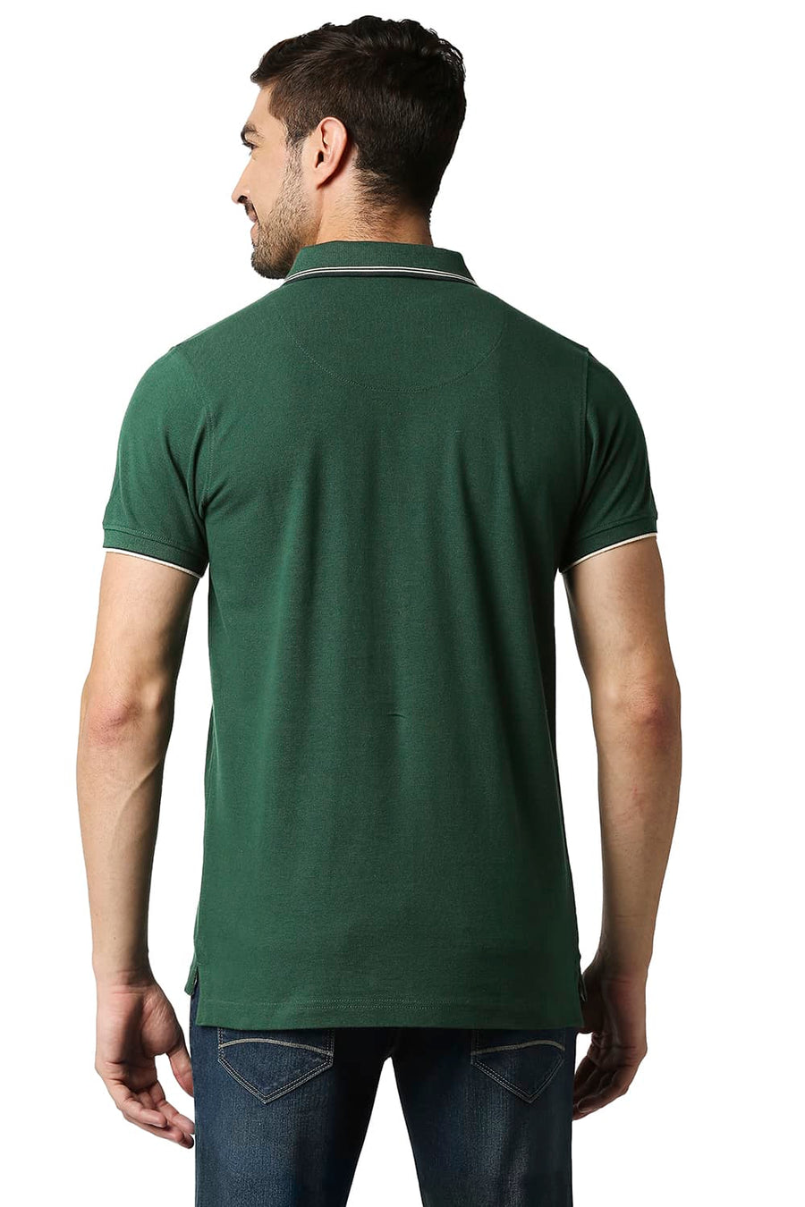 BASICS MUSCLE FIT TREKKING GREEN POLO T-SHIRT