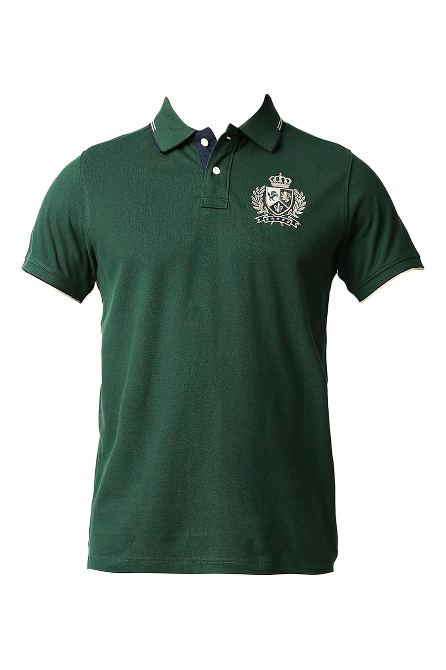 BASICS MUSCLE FIT TREKKING GREEN POLO T-SHIRT