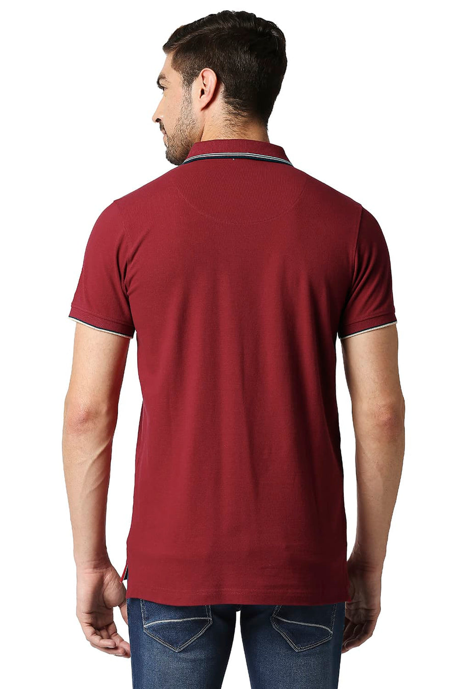 BASICS MUSCLE FIT RHUBARB POLO T-SHIRT