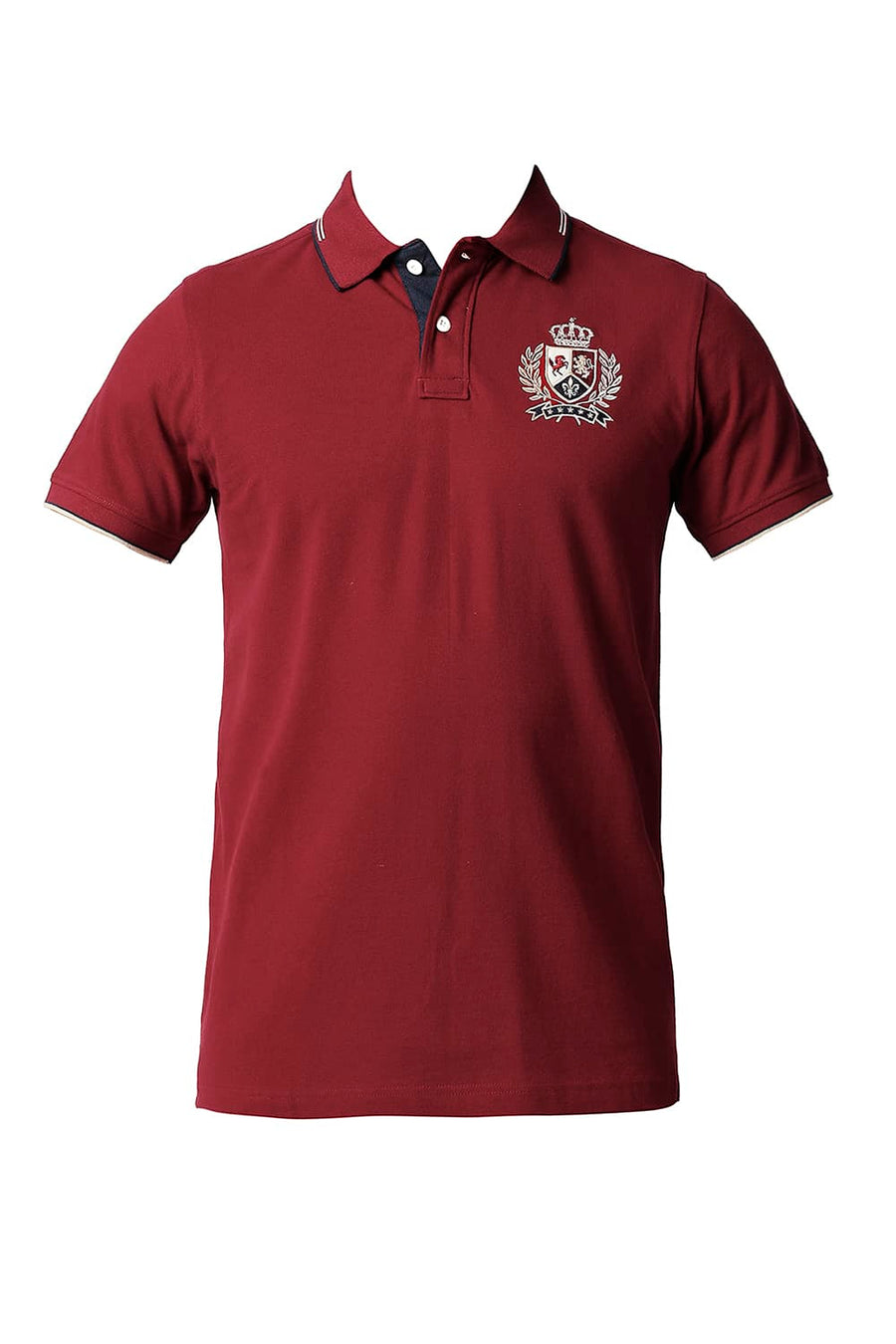 BASICS MUSCLE FIT RHUBARB POLO T-SHIRT