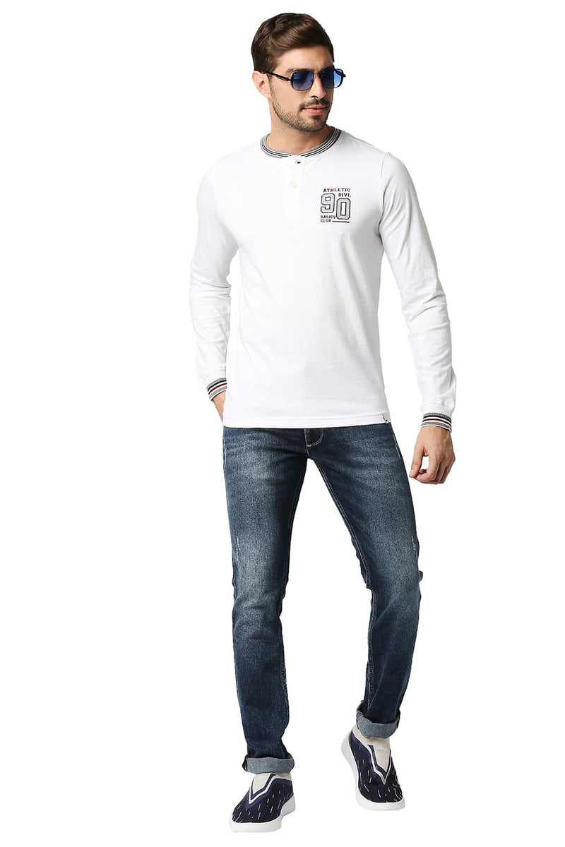 BASICS MUSCLE FIT HENLEY T-SHIRT