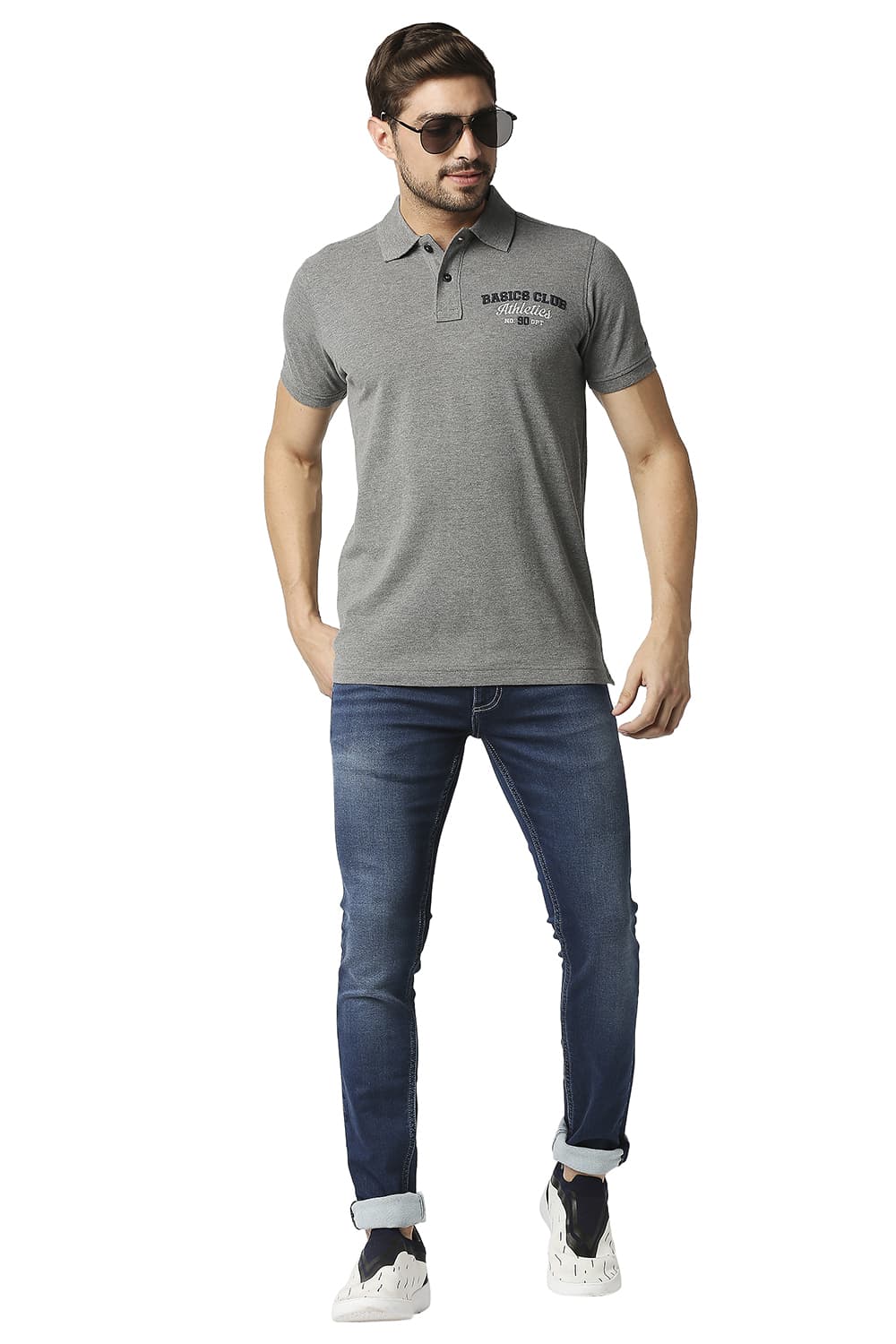 BASICS MUSCLE FIT POLO T-SHIRT