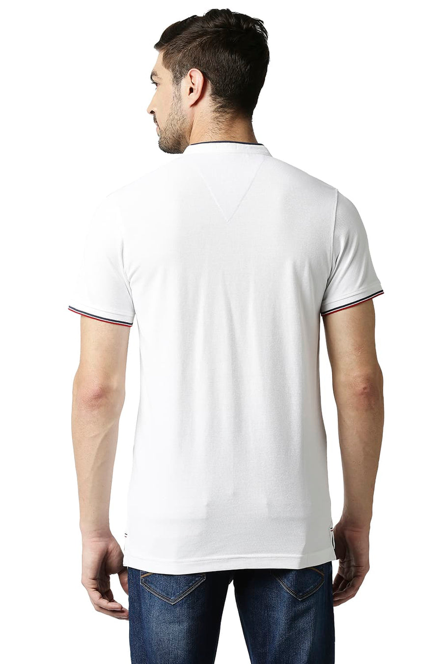 BASICS MUSCLE FIT BRIGHT WHITE POLO T-SHIRT