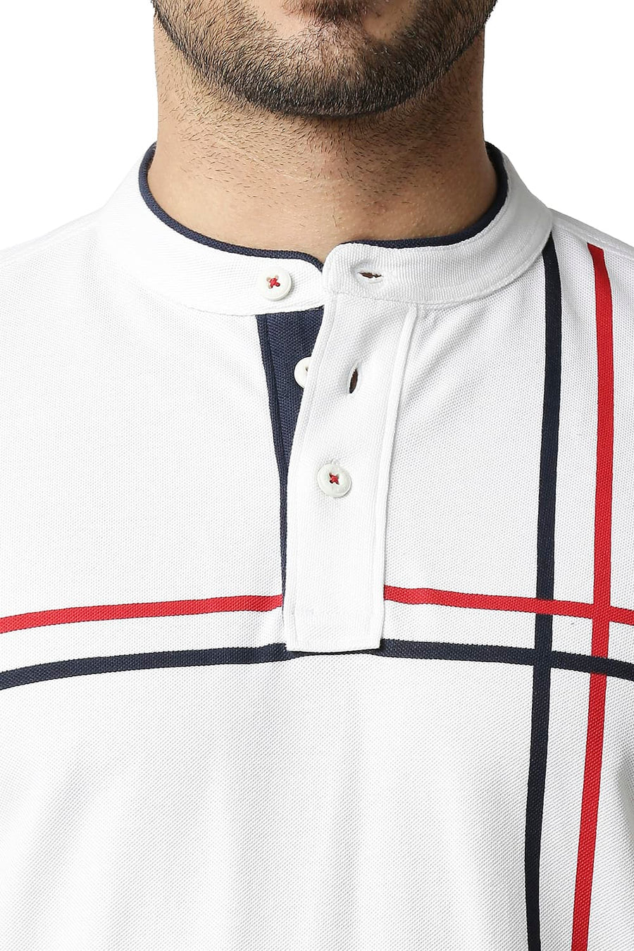 BASICS MUSCLE FIT BRIGHT WHITE POLO T-SHIRT