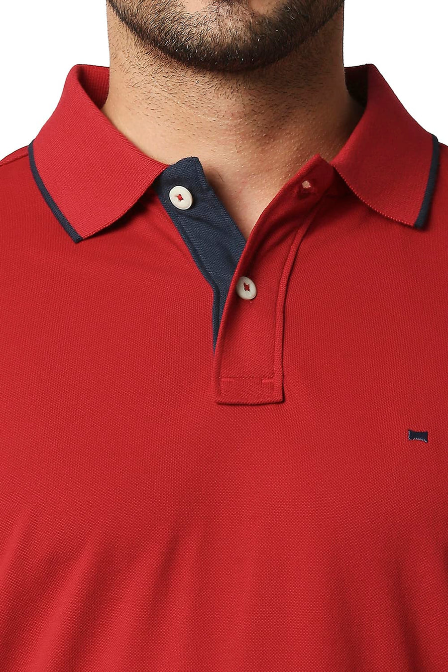 BASICS MUSCLE FIT SAVVY RED POLO T-SHIRT