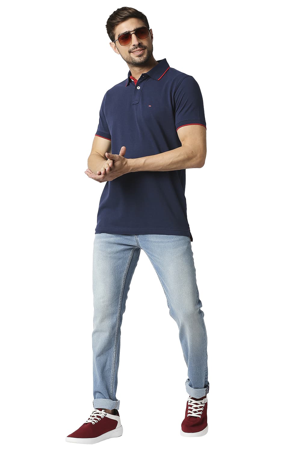 BASICS MUSCLE FIT POLO T-SHIRT