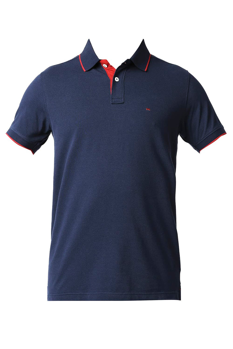 BASICS MUSCLE FIT PAGEANT BLUE POLO T-SHIRT