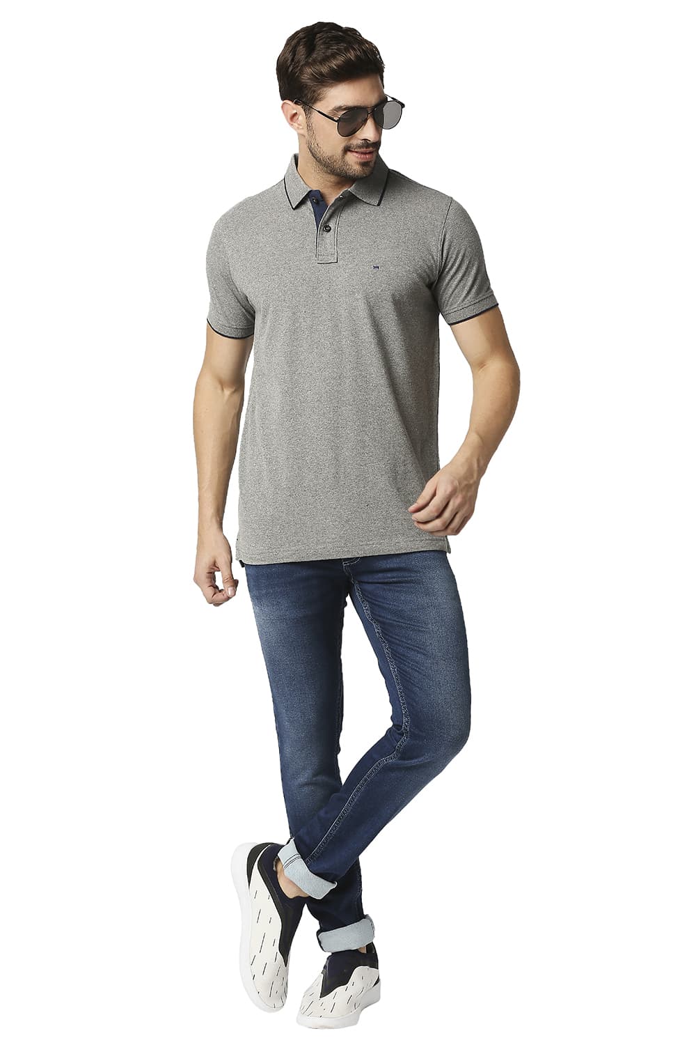 BASICS MUSCLE FIT POLO T-SHIRT