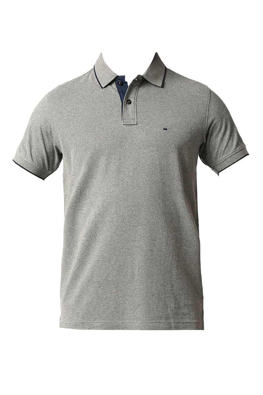 BASICS MUSCLE FIT GHOST GREY POLO T-SHIRT