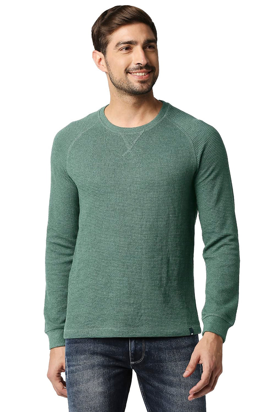 BASICS MUSCLE FIT PINENEEDLE HEATHER CREW T-SHIRT