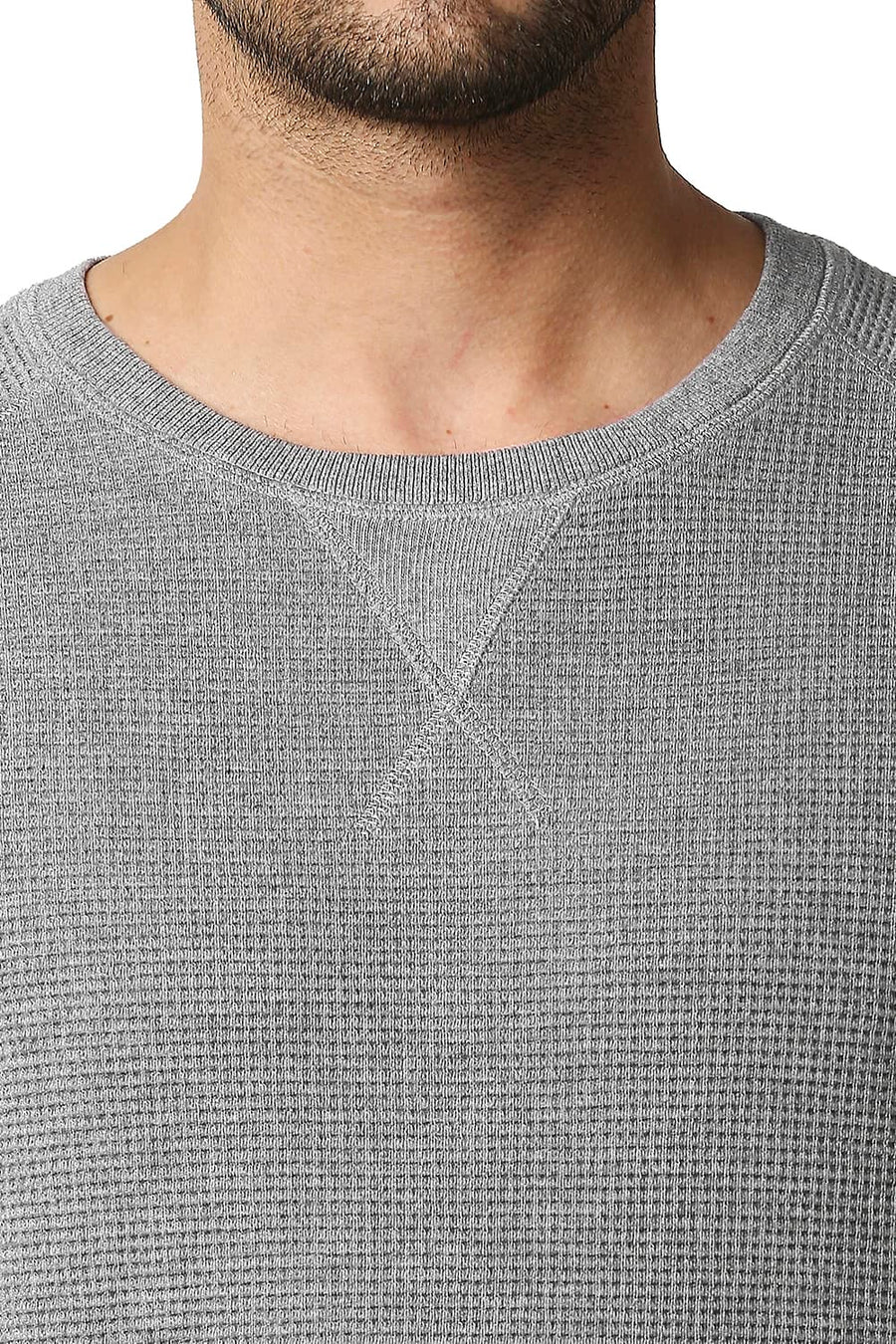 BASICS MUSCLE FIT FROST GREY CREW T-SHIRT