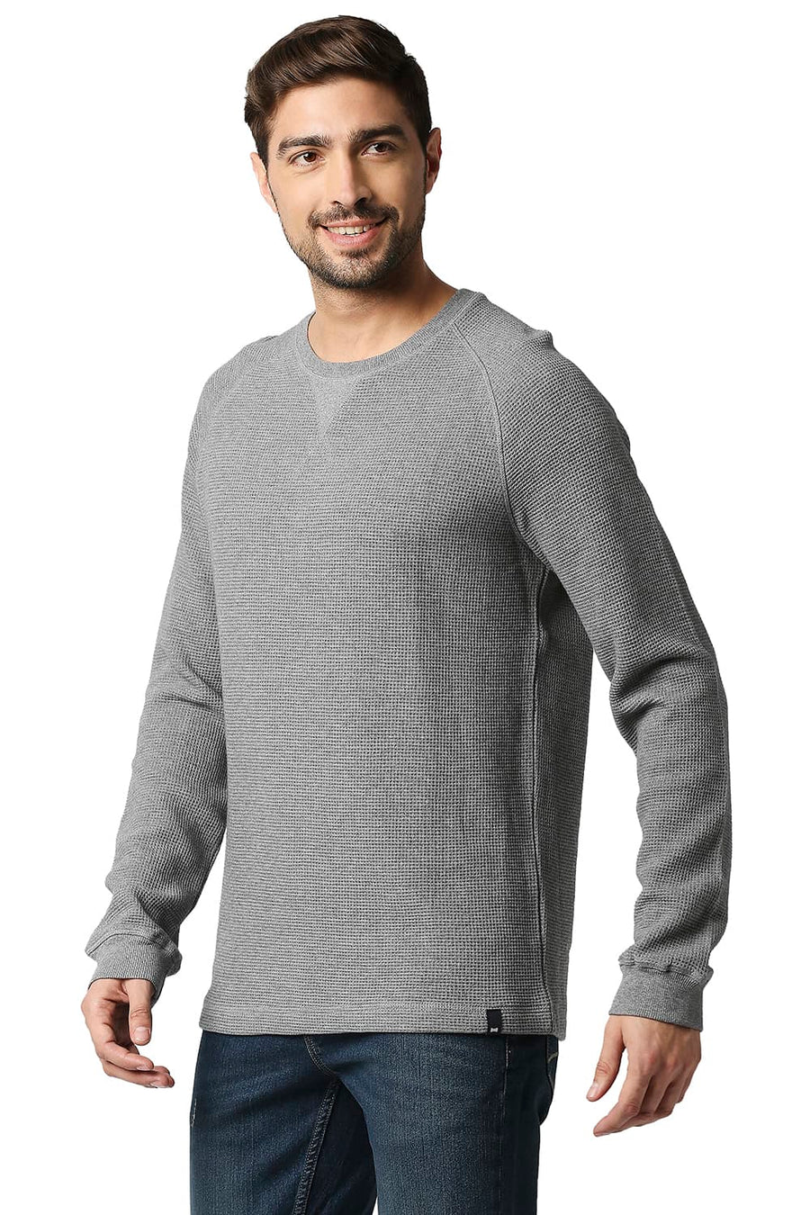 BASICS MUSCLE FIT FROST GREY CREW T-SHIRT