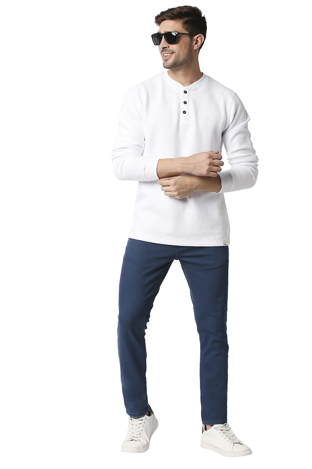 BASICS MUSCLE FIT HENLEY T-SHIRT