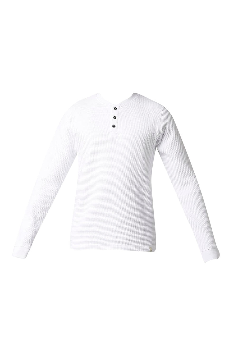 BASICS MUSCLE FIT BRIGHT WHITE HENLEY T-SHIRT