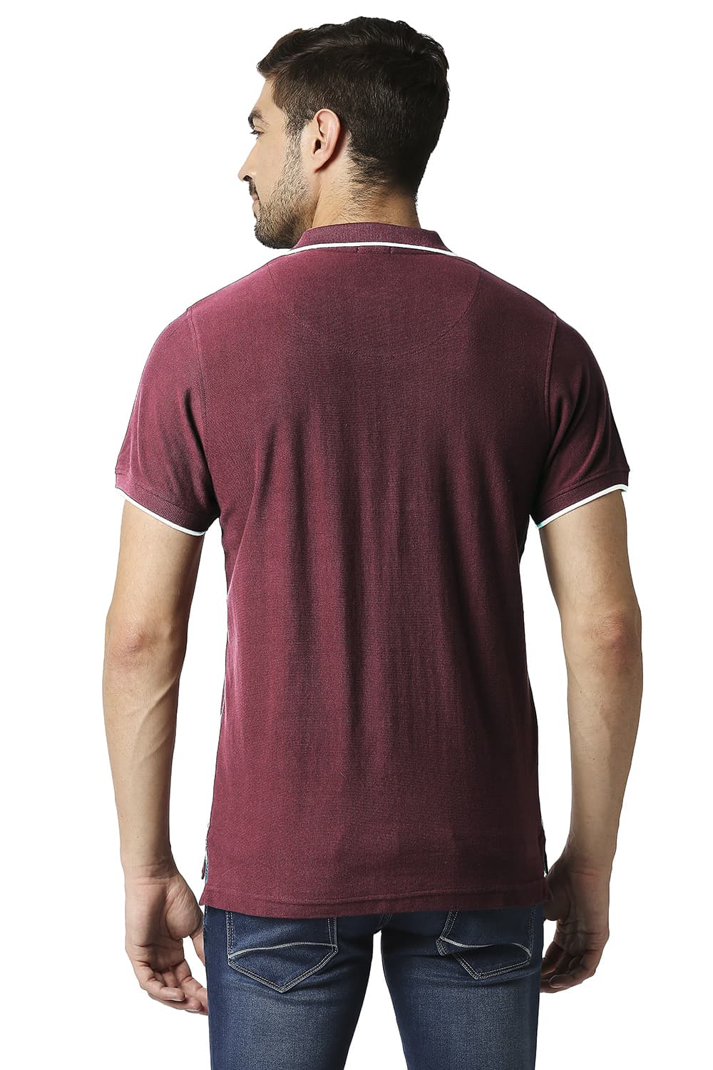 BASICS MUSCLE FIT POLO STRIPE T-SHIRT