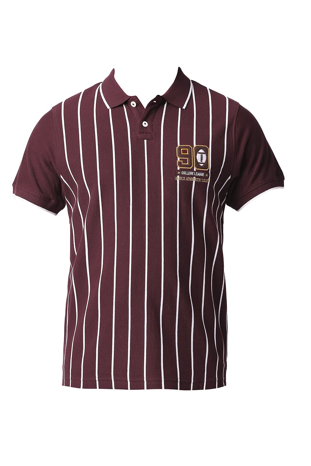 BASICS MUSCLE FIT POLO STRIPE T-SHIRT