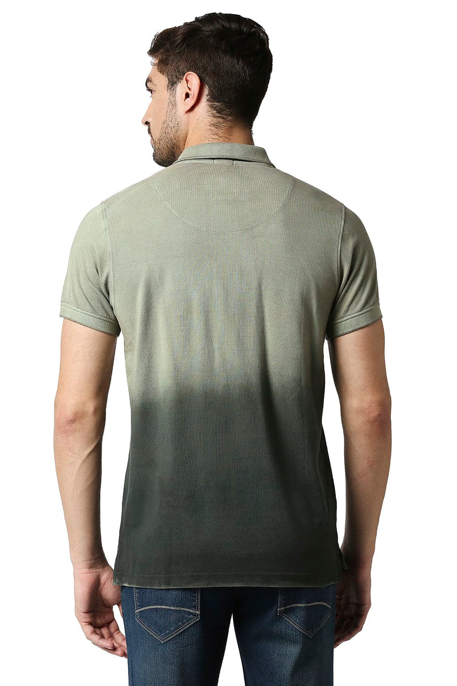 BASICS MUSCLE FIT JUNGLE GREEN POLO T-SHIRT