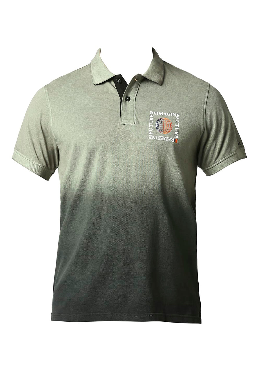 BASICS MUSCLE FIT JUNGLE GREEN POLO T-SHIRT