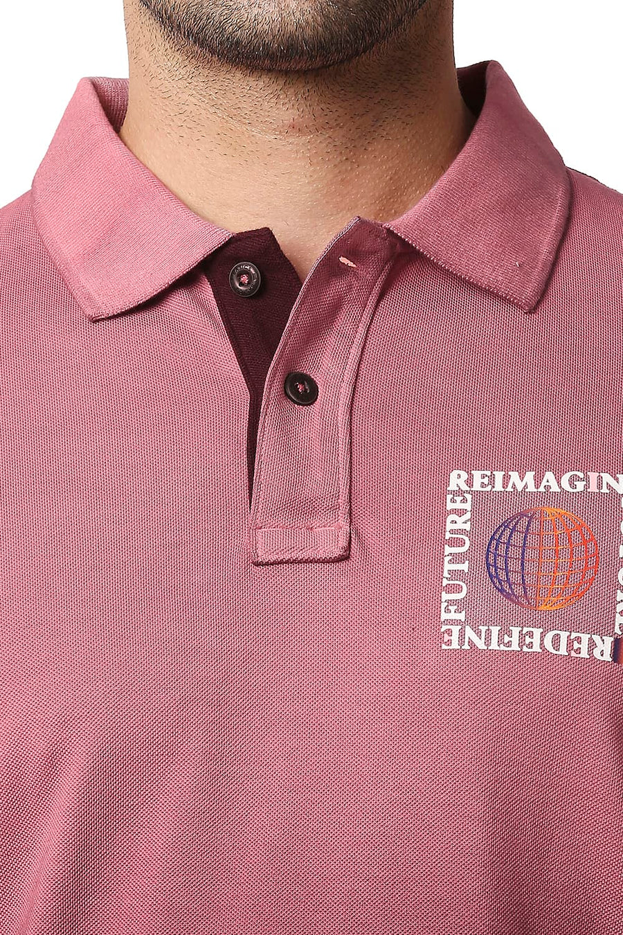 BASICS MUSCLE FIT VINEYARD WINE POLO T-SHIRT