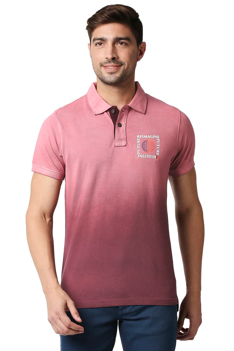 BASICS MUSCLE FIT VINEYARD WINE POLO T-SHIRT