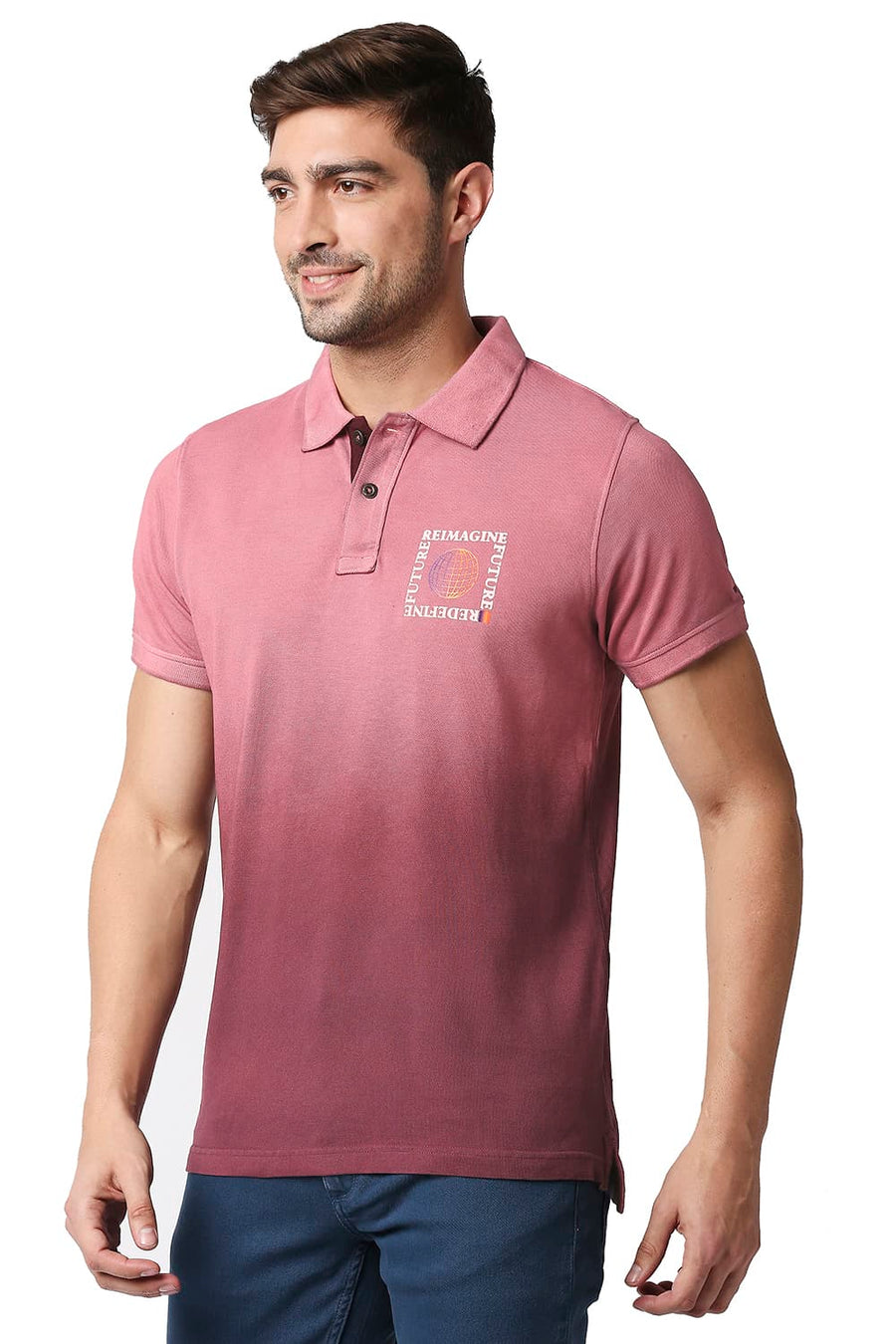 BASICS MUSCLE FIT VINEYARD WINE POLO T-SHIRT
