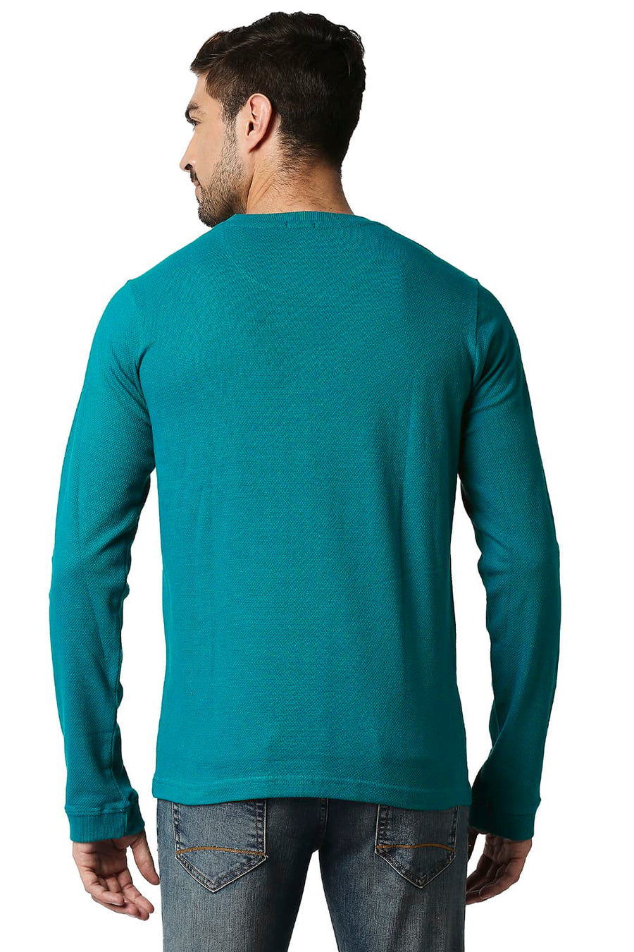 BASICS MUSCLE FIT KAYAKING GREEN CREW T-SHIRT