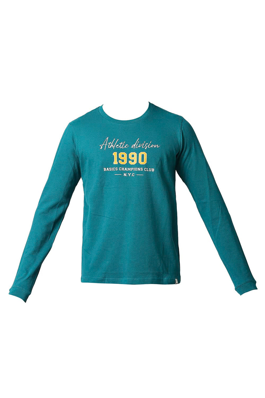 BASICS MUSCLE FIT KAYAKING GREEN CREW T-SHIRT