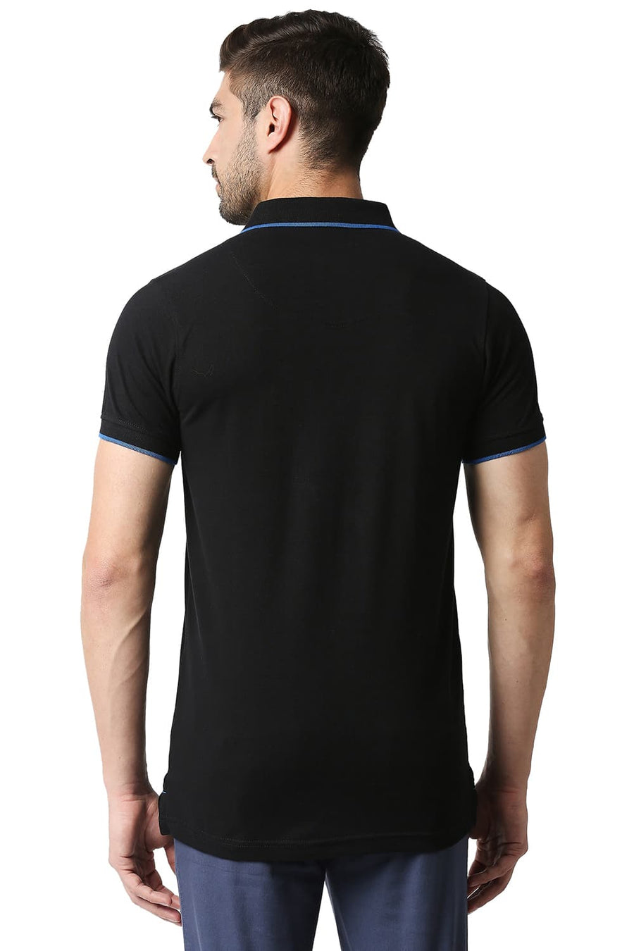 BASICS MUSCLE FIT BLACK BEAUTY POLO T-SHIRT